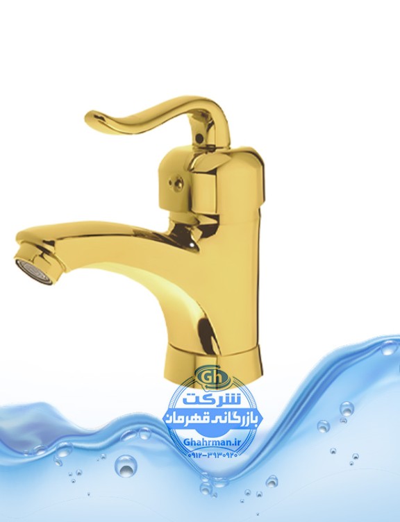 شیر روشویی شیرالات آیدا صنعت مدل قاصدک طلا براق