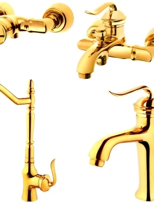 شیرآلات  اهرمی آیدا مدل بامبو ست 4 عددی (روشویی، ظرفشویی، حمام، توالت)